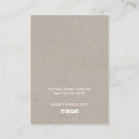 Land Floral Boho Kraft Stud Earning Display Visitekaartje (Achterkant)