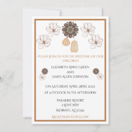 Land Floral Boho Wedding Invitation Kaart