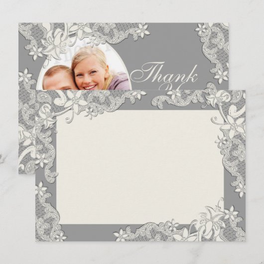 land Floral Dank u Bedankkaart (Voorkant / Achterkant)