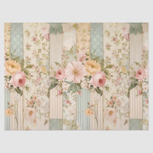  land Floral Decoupage Tissue Paper Tissuepapier (Voorkant)