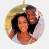 Land Floral Eerste Kerstmis trouwde Mr & Mrs. Keramisch Ornament (Achterkant)