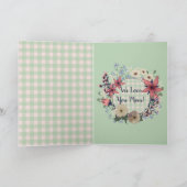 Land Floral Gingham Check Mint Green | Moeder Kaart (Binnen)