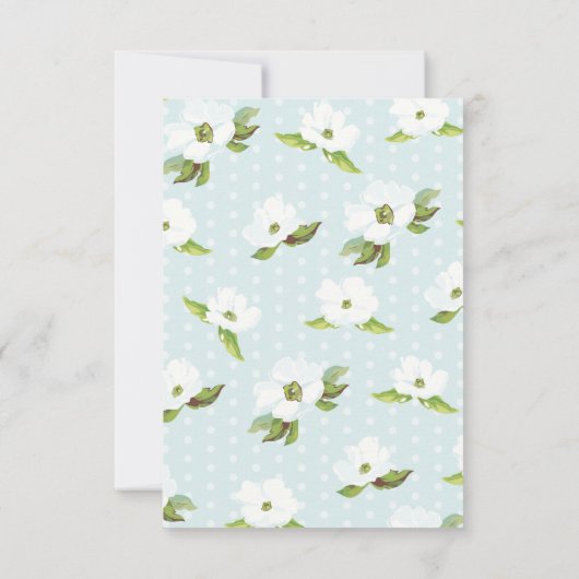 Land Floral Gingham Pink Blue Wedding RSVP Kaartje (Achterkant)