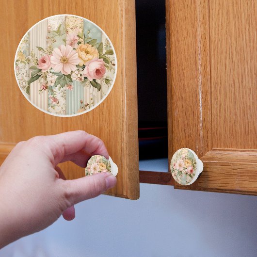  land Floral Keramische Knop