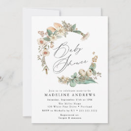  land Floral krans Baby shower Kaart