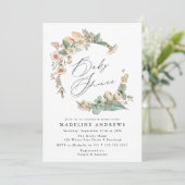  land Floral krans Baby shower Kaart (Staand voorkant)