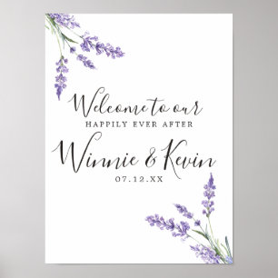 Land Floral, lavender Wedding Poster