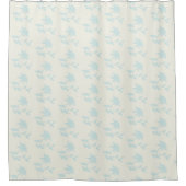 Land Floral Light Blue en Cream Pattern Douchegordijn (Voorkant)