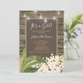 Land Floral Mason Jar String Light Baby shower Kaart (Staand voorkant)