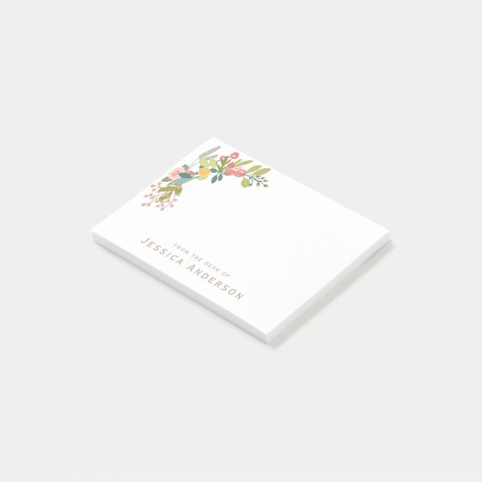  land Floral met naam Post-it® Notes (Schuin)