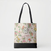 Land Floral Monogram Tote Bag (Voorkant)