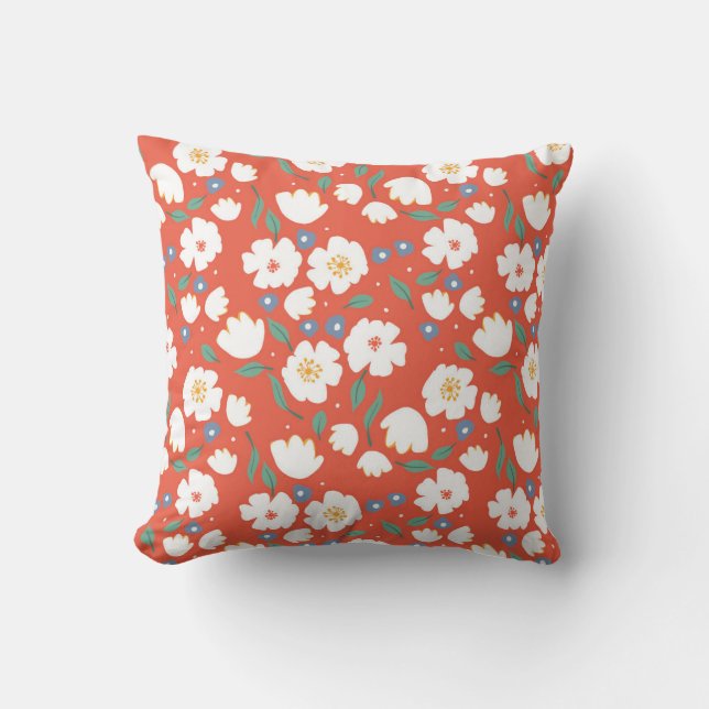 Land Floral Pastel Farmhouse Sierkussen (Voorkant)