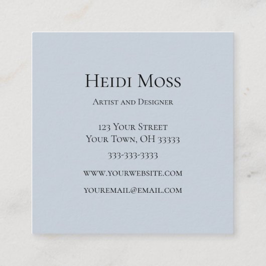 Land Floral Vierkante Visitekaartje (Achterkant)