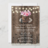 Land Floral Wood Barrel Rustic Wedding Kaart (Voorkant)