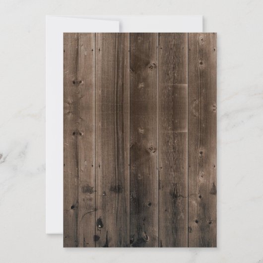 Land Floral Wood Barrel Rustic Wedding Kaart (Achterkant)