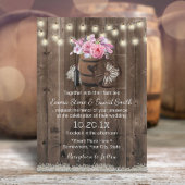 Land Floral Wood Barrel Rustic Wedding Kaart