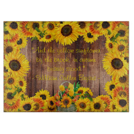 Land Floral Yellow Sunflower Rustige Barn Wood Snijplank