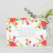 Land Flowers Summer Party nodigt uit Kaart (Staand voorkant)