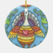 LAND FOLK ART TURKEY, THANKSGIVING ORNAMENT RAND (Achterkant)