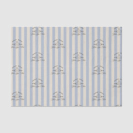 Land Frans Blauw Gestreepte Bakkerij Logo Business Tissuepapier