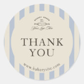 Land Frans Blauw Gestreepte Bakkerij Logo Gestreep Ronde Sticker (Voorkant)