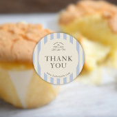 Land Frans Blauw Gestreepte Bakkerij Logo Gestreep Ronde Sticker