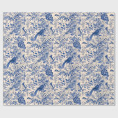 Land Frans Tuin Toile de Jouy Blue Cadeaupapier (Vlak)
