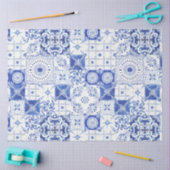 Land Franse boerderij blauw wit Tegel decoupage Tissuepapier (Craft)