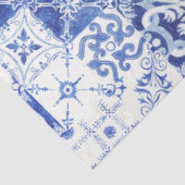 Land Franse boerderij blauw wit Tegel decoupage Tissuepapier (Detail)