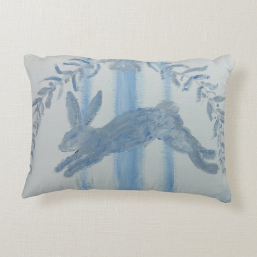 Land Franse Bunny Rabbit Accent Kussen (Achterkant)