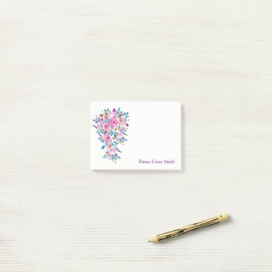 Land Franse Floral Post-it® Notes (Op bureau)
