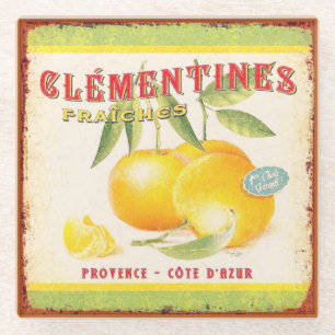 Land Franse Fruit Advertentie Glazen Onderzetter