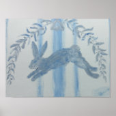 Land French Bunny Rabbit Art Print Poster (Voorkant)