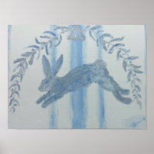 Land French Bunny Rabbit Art Print Poster