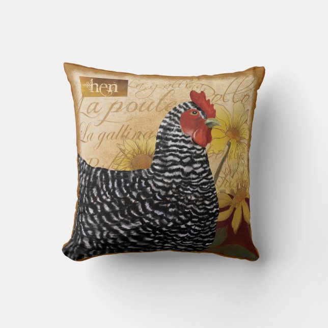 Land French Chicken, La Poulet Pillow Kussen (Voorkant)