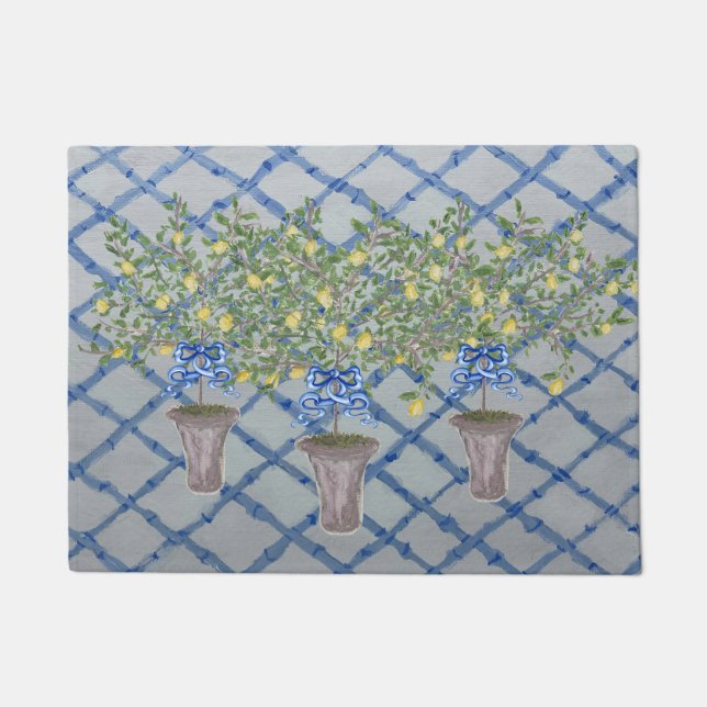Land French Lemon Tree Lemons Doormat Rug Deurmat (Voorkant)