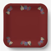 Land Fruit Cranberry gekleurd Papieren Bordje (Voorkant)