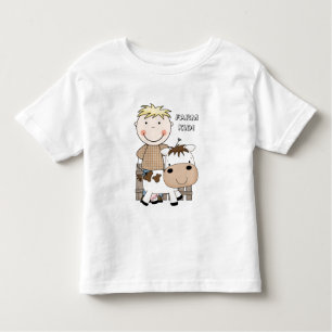 Land Fun. Boerderij Kind/Koe Toddler 2T- 4T Tee Sh Kinder Shirts