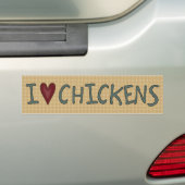 Land Fun I love Chickens Bumpersticker (Op auto)