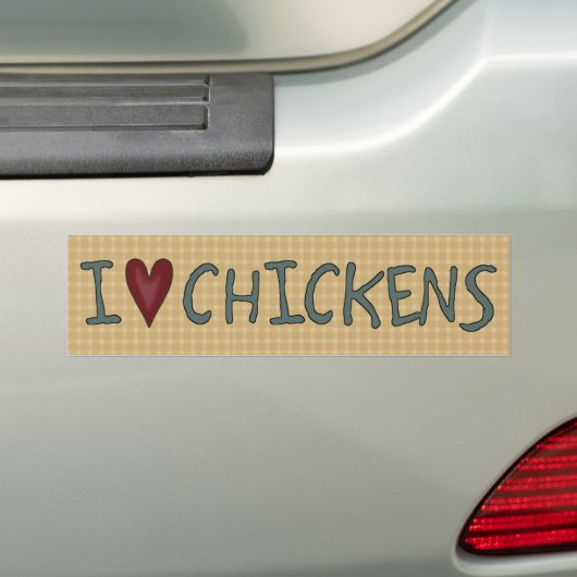 Land Fun I love Chickens Bumpersticker (Op auto)