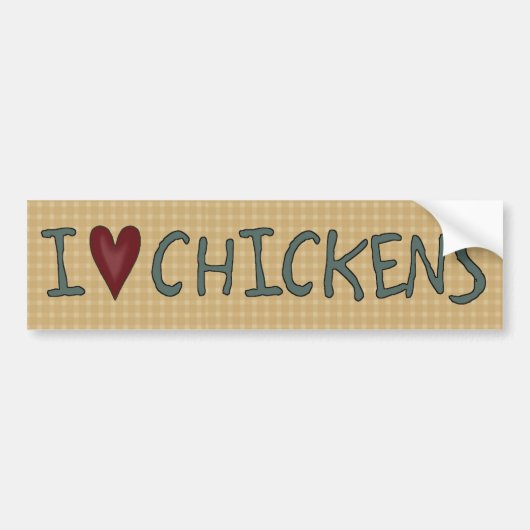 Land Fun I love Chickens Bumpersticker (Voorkant)
