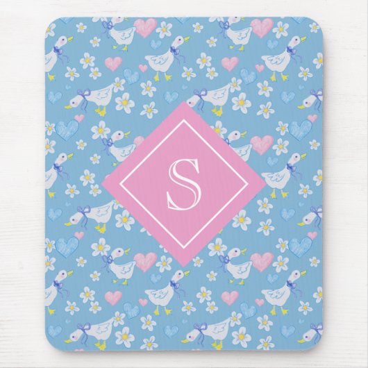 land ganzenpatroon monogram muismat (Voorkant)