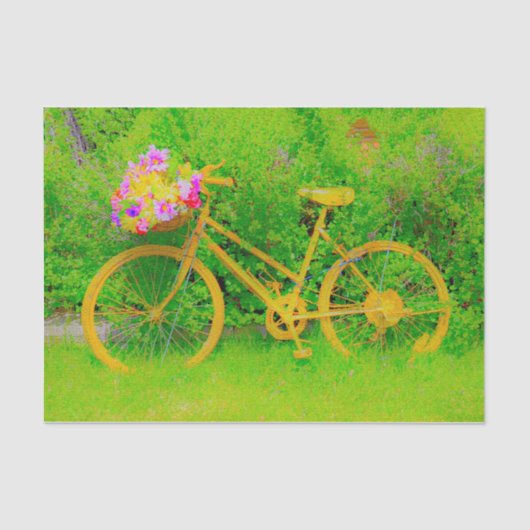  land Geel Groen Rustisch fietsen Tissuepapier (Voorkant)