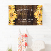 Land Geel Zonnebloem Verjaardagsfeest Welkom Spandoek (Insitu)