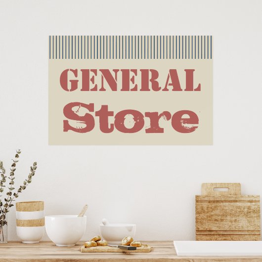 Land General Store Wall Art Poster Print Decor (Keuken)
