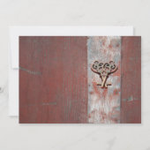 Land geschilderd hout sleutels bruiloft uitnodigin kaart (Achterkant)