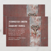 Land geschilderd hout sleutels bruiloft uitnodigin kaart (Voorkant / Achterkant)