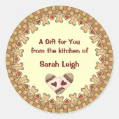 Land Gingerbread Food Gift Sticker (Voorkant)