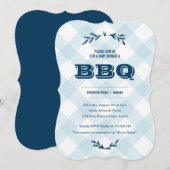 Land Gingham Baby shower Kaart (Voorkant / Achterkant)