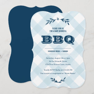 Land Gingham Baby shower Kaart